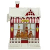 Arys Imports Waterglobes & Lanterns*Red Snowy Bakery With Led Warm White Light Up Gingerbread Family Shop Spinning Glitter Waterglobe
