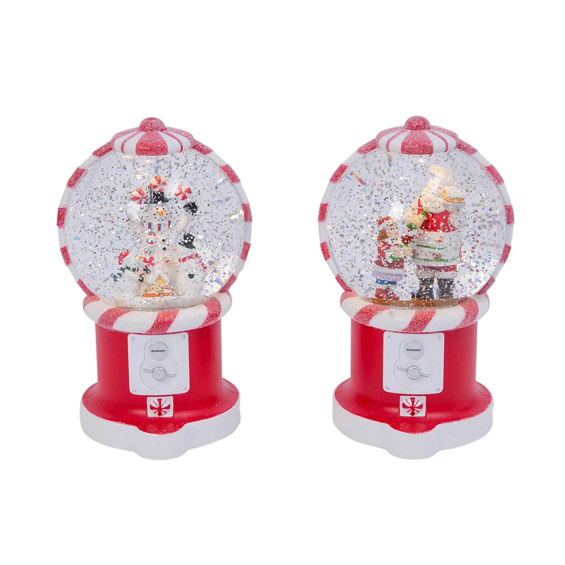 Gerson International Tabletop Items*Retro Christmas Holiday Water Globes, Lighted With Timer