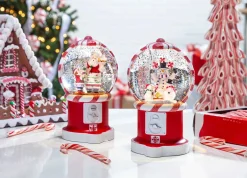 Gerson International Tabletop Items*Retro Christmas Holiday Water Globes, Lighted With Timer