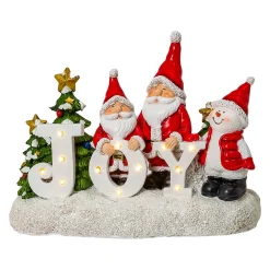 Gerson International Tabletop Items*Santa And Snowman Tabletop Sign, Christmas Holiday Decor