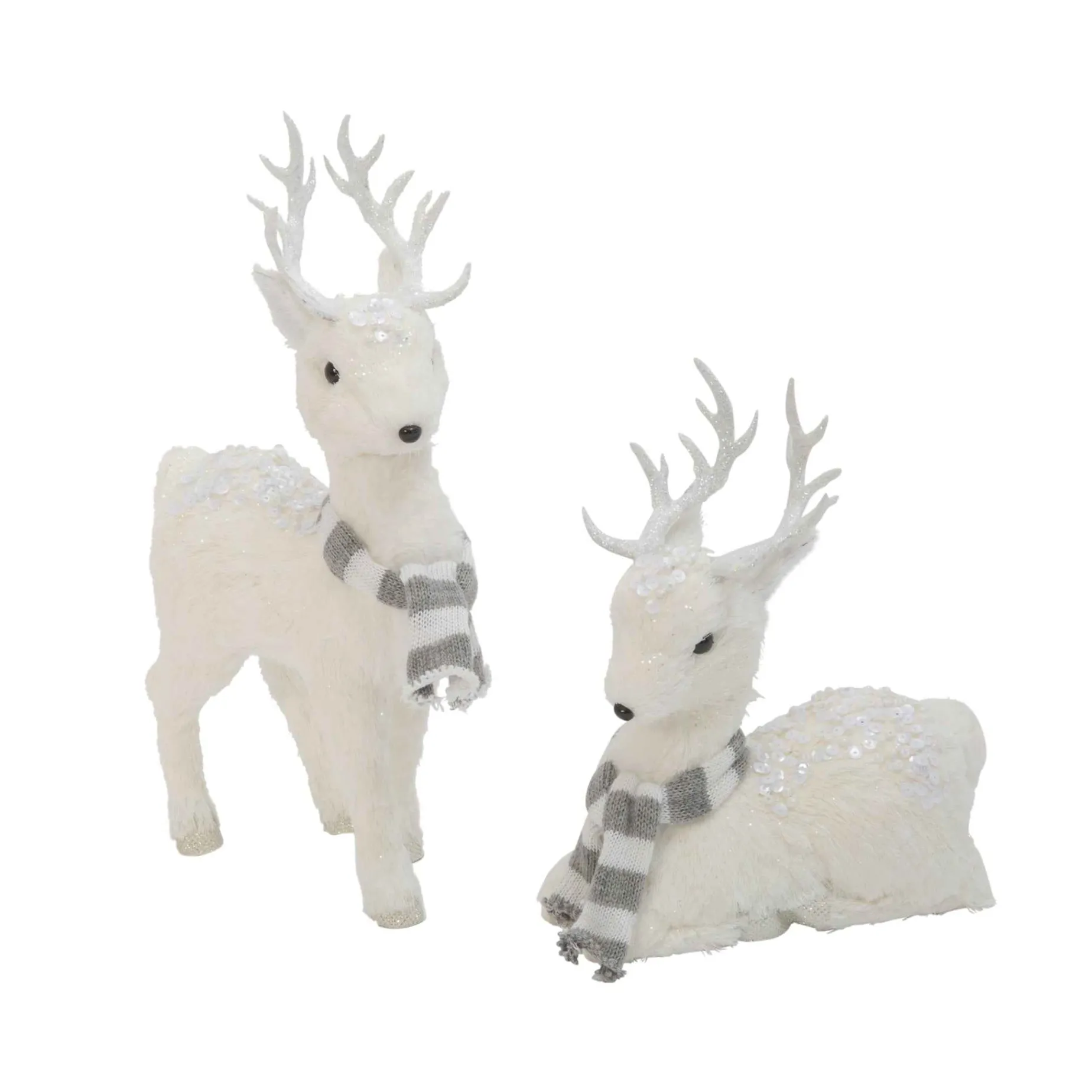 Gerson International Tabletop Items*Set Of 2 Assorted Deer Figurines With Scarves