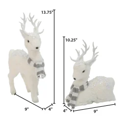 Gerson International Tabletop Items*Set Of 2 Assorted Deer Figurines With Scarves