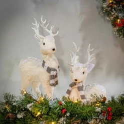 Gerson International Tabletop Items*Set Of 2 Assorted Deer Figurines With Scarves