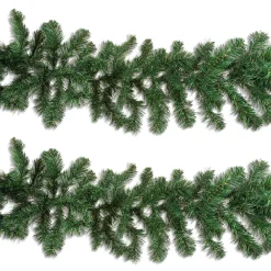 Gerson International Lawn And Outdoor Decor*Set Of 2 Christmas Holiday Balsam Pine Garland, 9 Foot Long