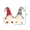 Gerson International Tabletop Items*Set Of 2 Christmas Lighted Gnome Figurines, Silver And Red
