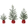 Gerson International Tabletop Items*Set Of 3 Holiday Pine Trees With Christmas Jingle Bell Base