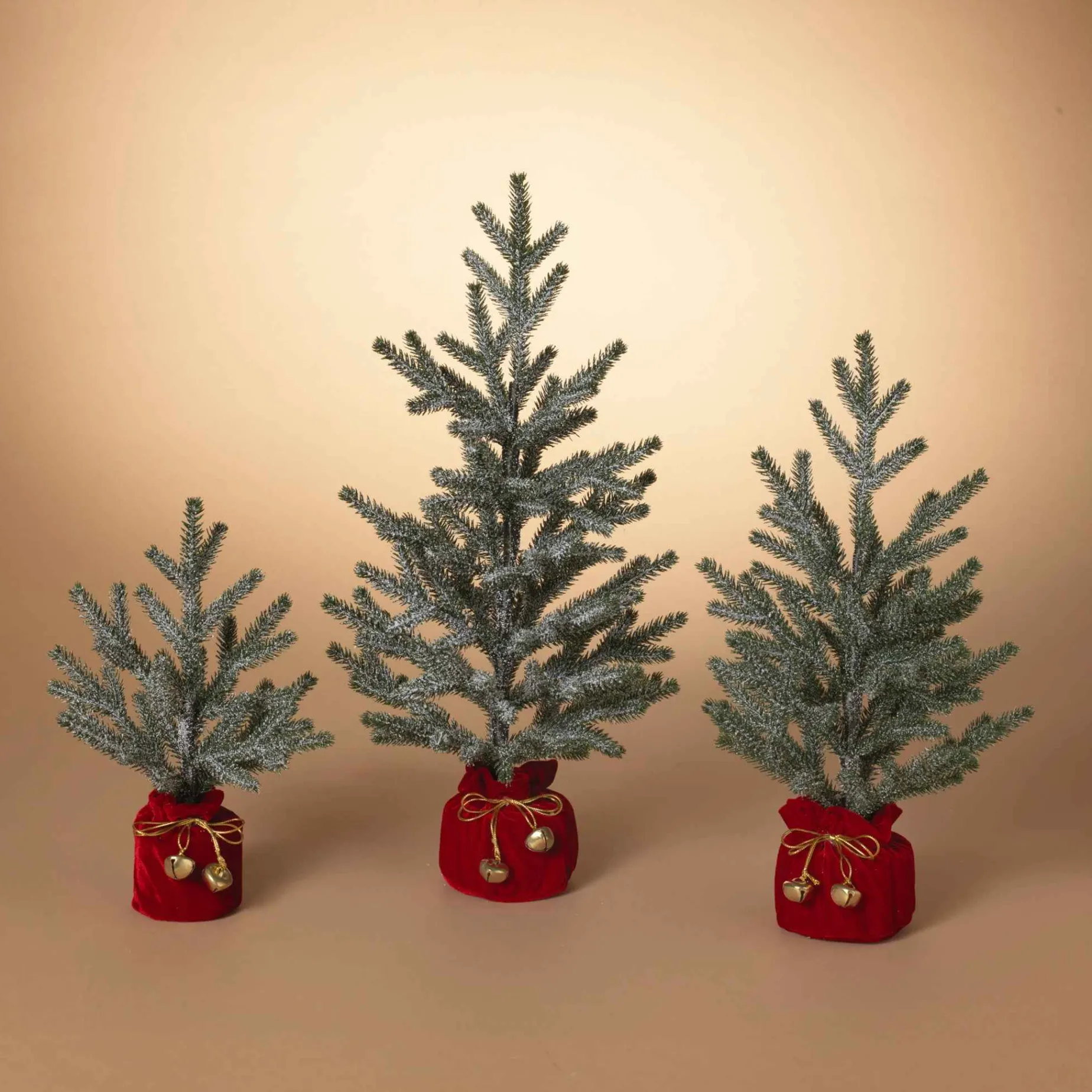 Gerson International Tabletop Items*Set Of 3 Holiday Pine Trees With Christmas Jingle Bell Base