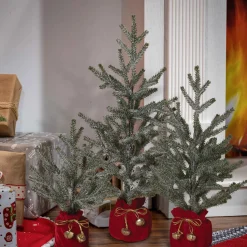 Gerson International Tabletop Items*Set Of 3 Holiday Pine Trees With Christmas Jingle Bell Base