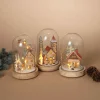 Gerson International Tabletop Items*Set Of 3 Holiday Scene Lighted Glass Domes