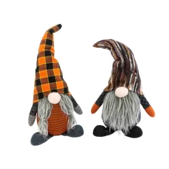 Gerson International Tabletop Pieces*Set Of 2, 12-In Plush Halloween Gnome Figurine