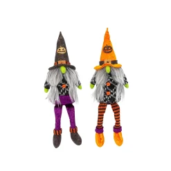 Gerson International Tabletop Pieces*Set Of 2, 16-In Plush Halloween Gnome Shelf Sitter