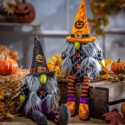 Gerson International Tabletop Pieces*Set Of 2, 16-In Plush Halloween Gnome Shelf Sitter
