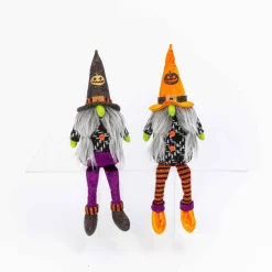 Gerson International Tabletop Pieces*Set Of 2, 16-In Plush Halloween Gnome Shelf Sitter