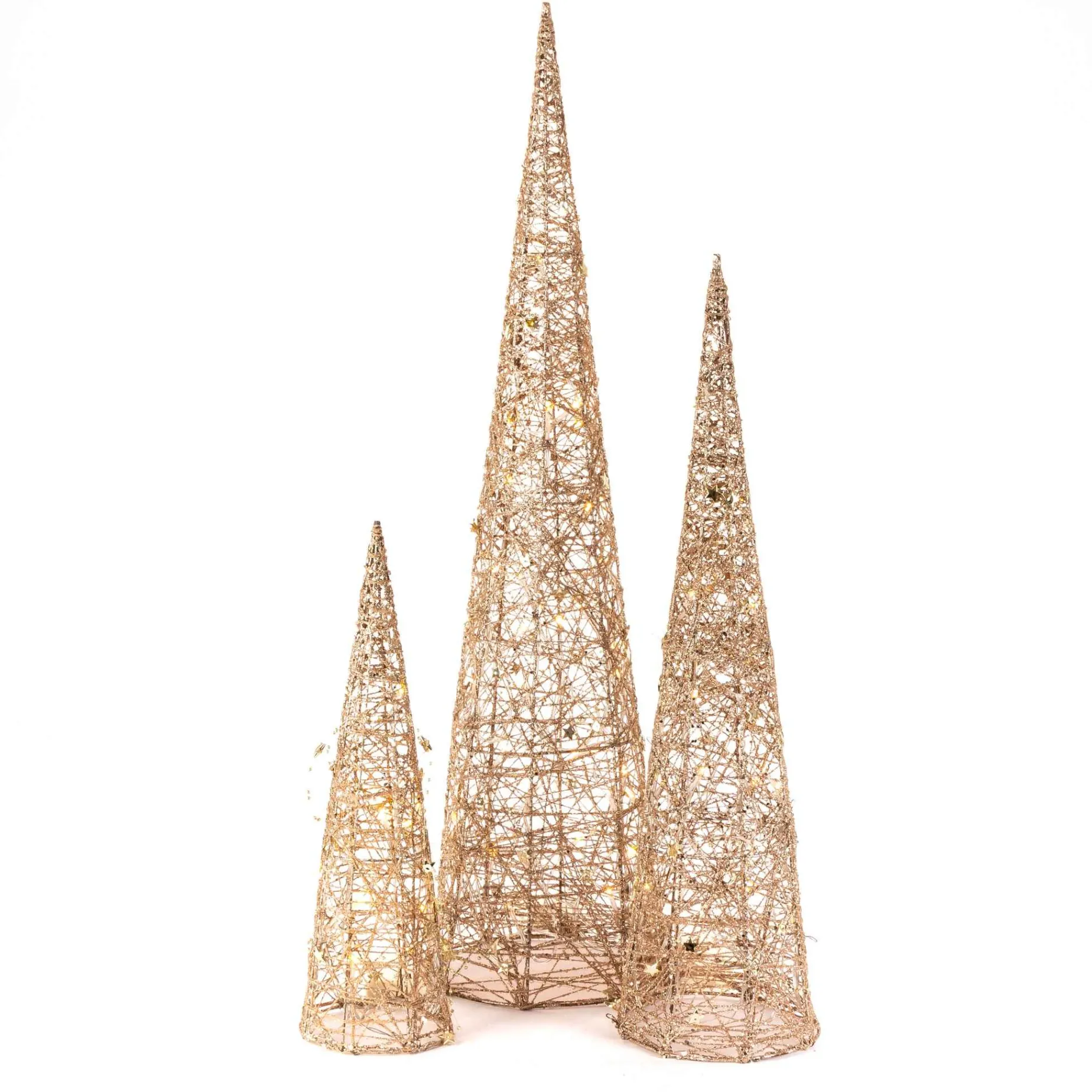 Gerson International Tabletop Items*Set Of 3 Lighted Holiday Cones