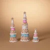Gerson International Tabletop Items*Set Of 3 Pastel Gingerbread Trees