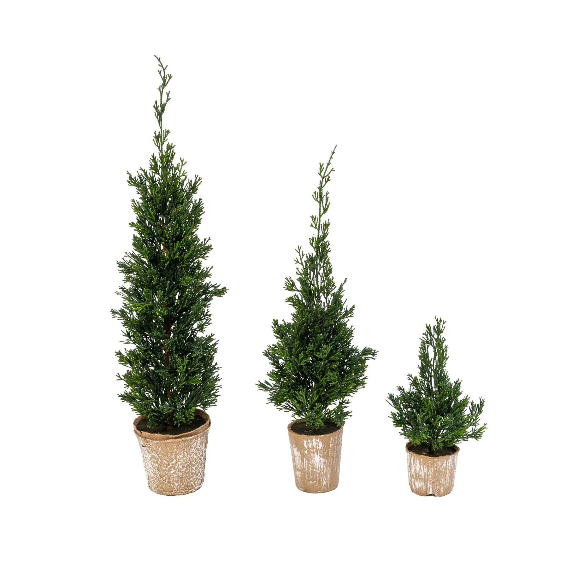 Gerson International Tabletop Items*Set Of 3 Slim Potted Christmas Trees