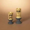 Gerson International Ligthed Items*Set Of 2 Spooky Decor Gothic Halloween Resin Candles With Faces