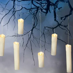 Gerson International Ligthed Items*Set Of 6 Spooky Floating Halloween Candles With Remote, Timer