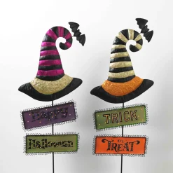 Gerson International Lawn & Outdoor Decor*Set Of 2 Spooky Halloween Witch Hat Yard Stake, Outdoor Decor