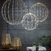 Gerson International Accent Lighting*Set Of 3 Whimsical Lighted Metal Spheres, Warm White Leds