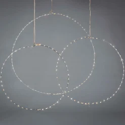 Gerson International Lawn And Outdoor Decor*Set Of 3 Whimsical Rings, Warm White Battery Operated Led