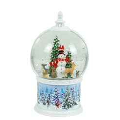 Arys Imports Waterglobes & Lanterns*Snowball Winter Scene Base With Led Light Up Snowman And Deer Scene Spinning Glitter Waterglobe
