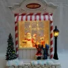 Arys Imports Waterglobes & Lanterns*Snowy Candy Cane Shop With Led Warm White Light Up Santa Chef Scene Spinning Glitter Waterglobe
