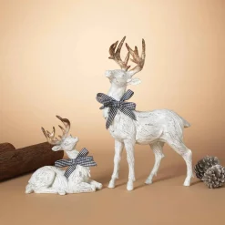 Gerson International Tabletop Items*Traditional Christmas Decor White Gold Reindeer Table Accent
