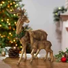 Gerson International Tabletop Items*Traditional Christmas Reindeer Decor With Baby Tabletop Accent