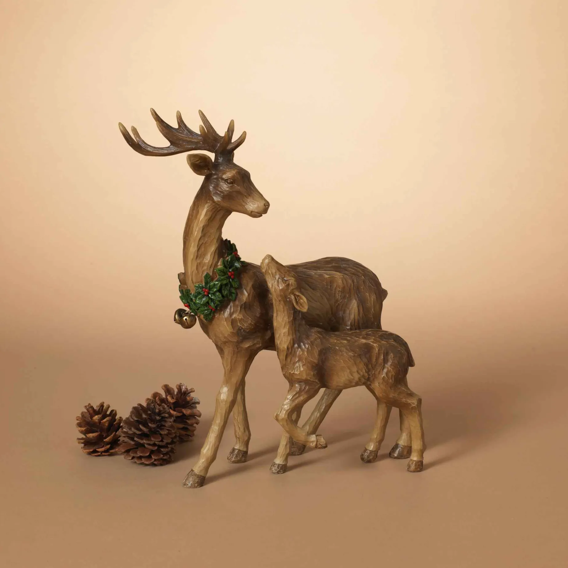 Gerson International Tabletop Items*Traditional Christmas Reindeer Decor With Baby Tabletop Accent