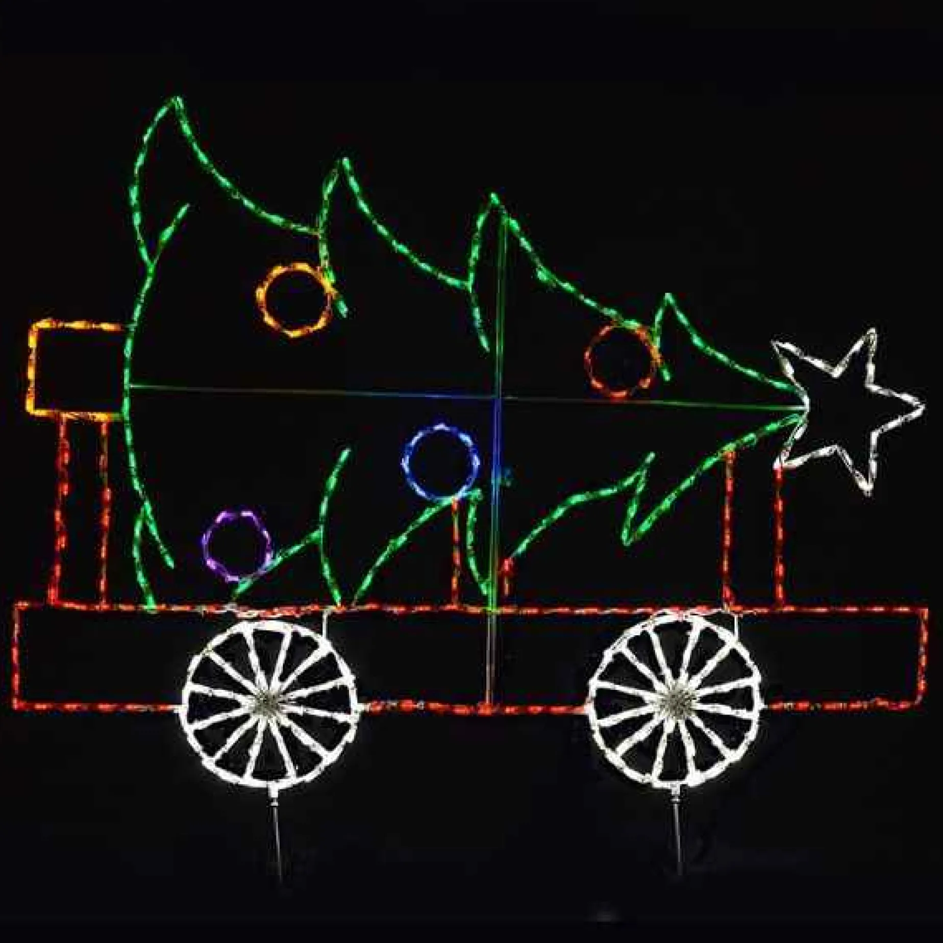 Brite Ideas Lawn And Outdoor Decor*Train Car With Christmas Tree #Led-Tc03-4
