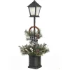 Gerson International Accent Lighting*Vintage Lantern Post With Wreath And Micro Led Lights, Timer