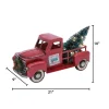 Gerson International Tabletop Items*Vintage Red Metal Truck With Lighted Christmas Tree, Decor