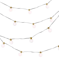 Gerson International Accent Lighting*White And Gold Light Garland, 30 Warm Battery Leds With Timer