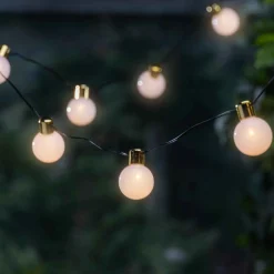 Gerson International Accent Lighting*White And Gold Light Garland, 30 Warm Battery Leds With Timer