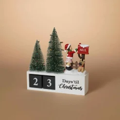 Gerson International Tabletop Items*Wood Traditional Christmas Holiday Countdown Calendar Decor