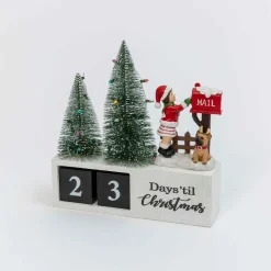 Gerson International Tabletop Items*Wood Traditional Christmas Holiday Countdown Calendar Decor