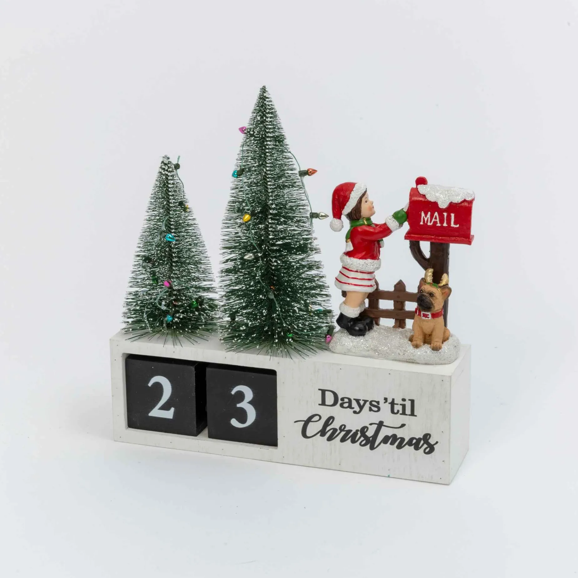 Gerson International Tabletop Items*Wood Traditional Christmas Holiday Countdown Calendar Decor