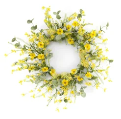 Melrose International Wreaths*Yellow Mini Floral Wreath