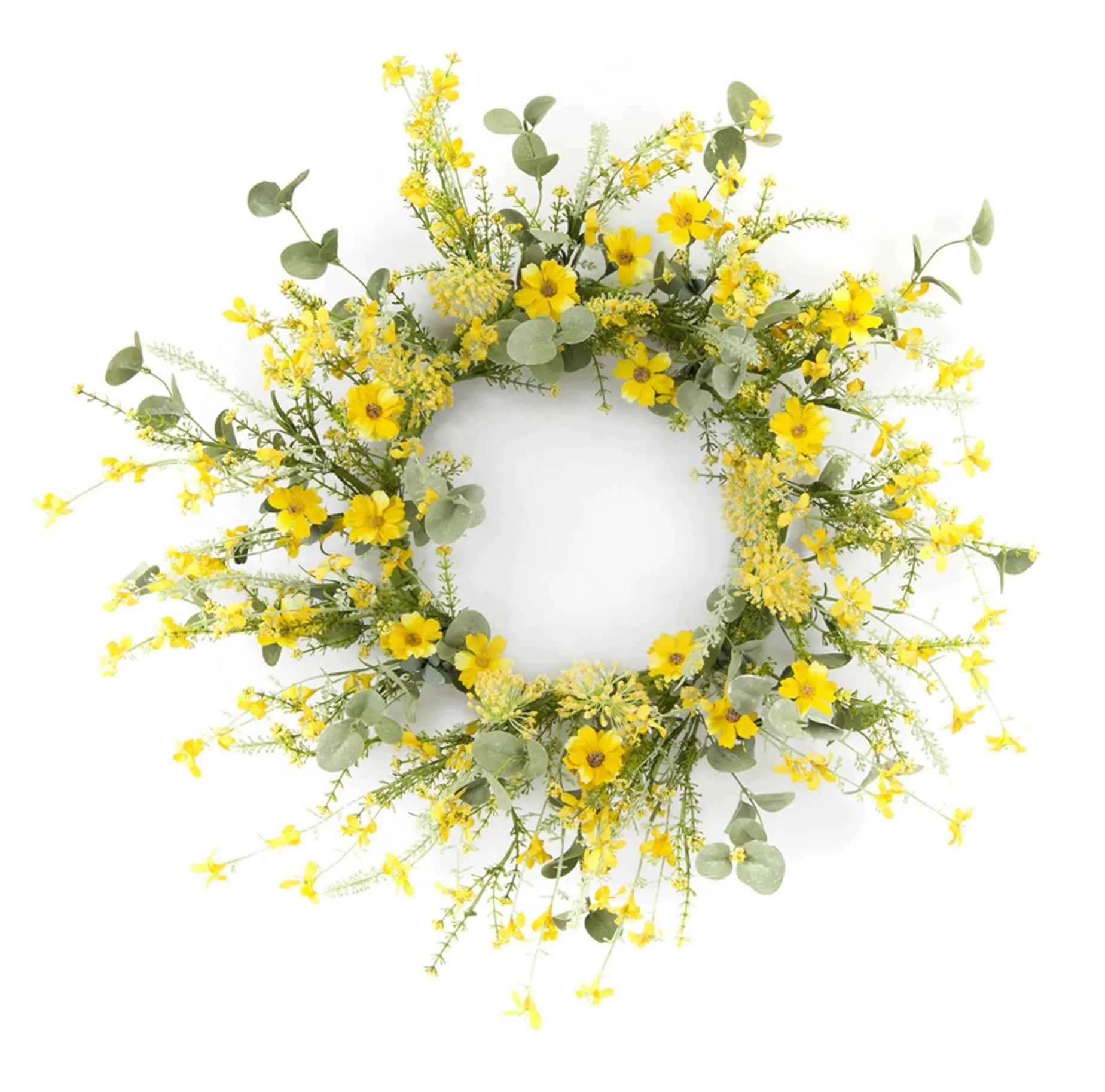 Melrose International Wreaths*Yellow Mini Floral Wreath